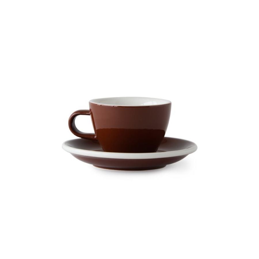 Acme Small Cappuccino Cup 150 ml + Saucer 14 cm, Weka Brown