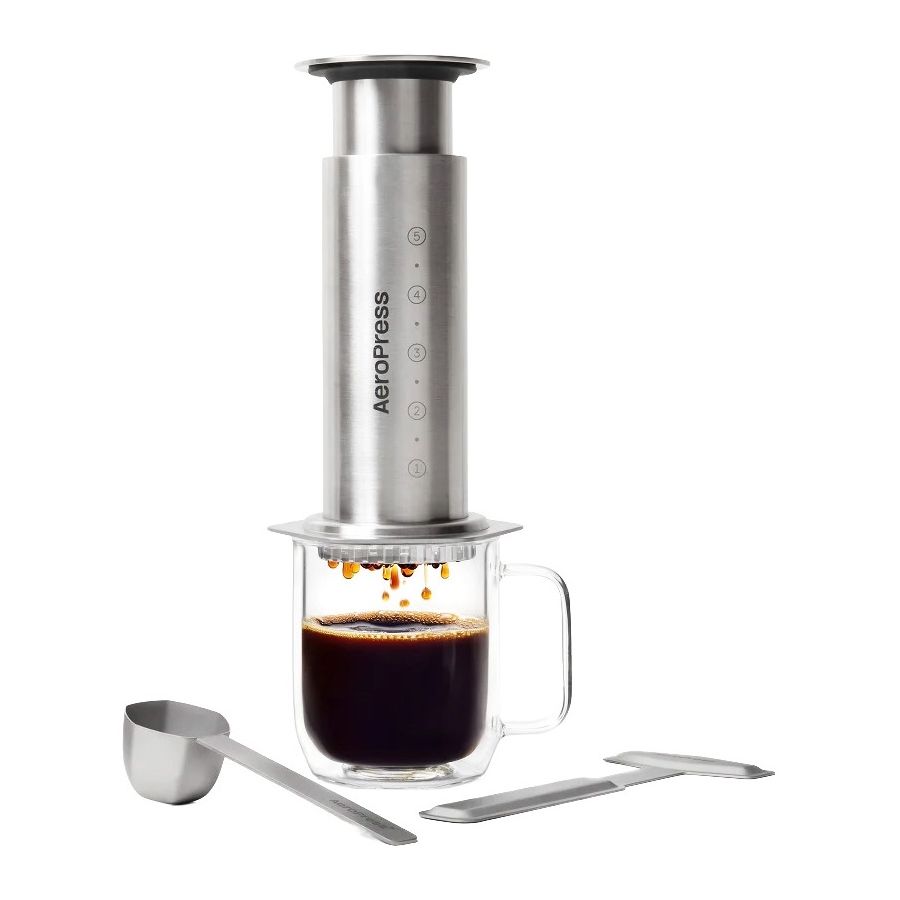 AeroPress Steel kaffebryggare i stål, silver