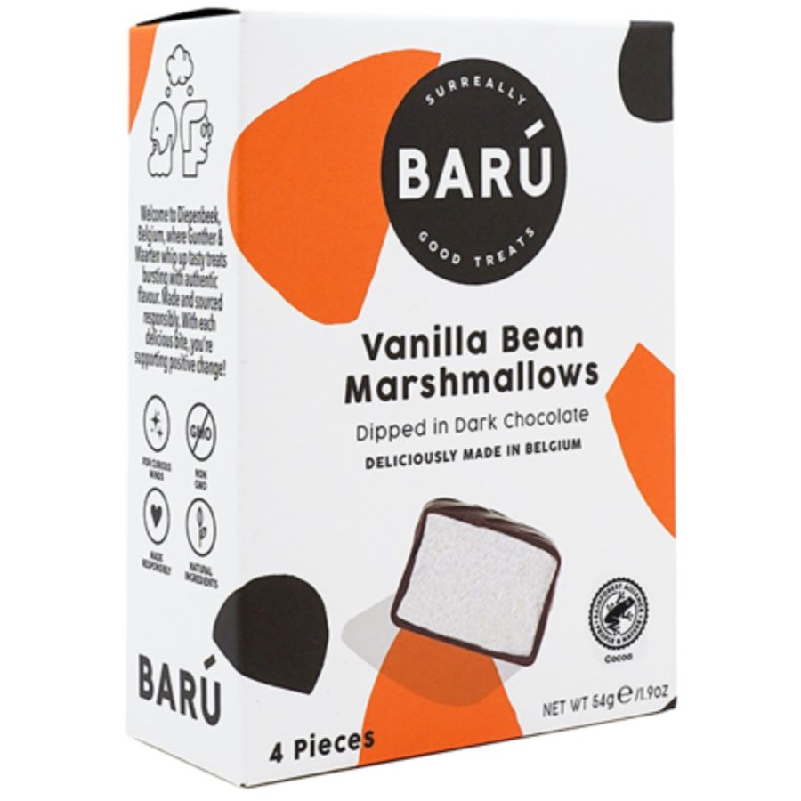Barú Marshmallows mörk choklad 54 g
