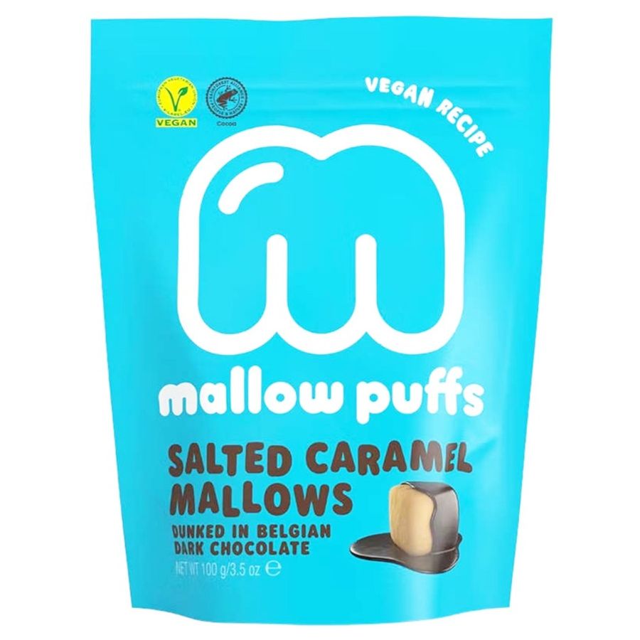 Barú Mallow Puffs saltkaramell & mörk choklad 100 g
