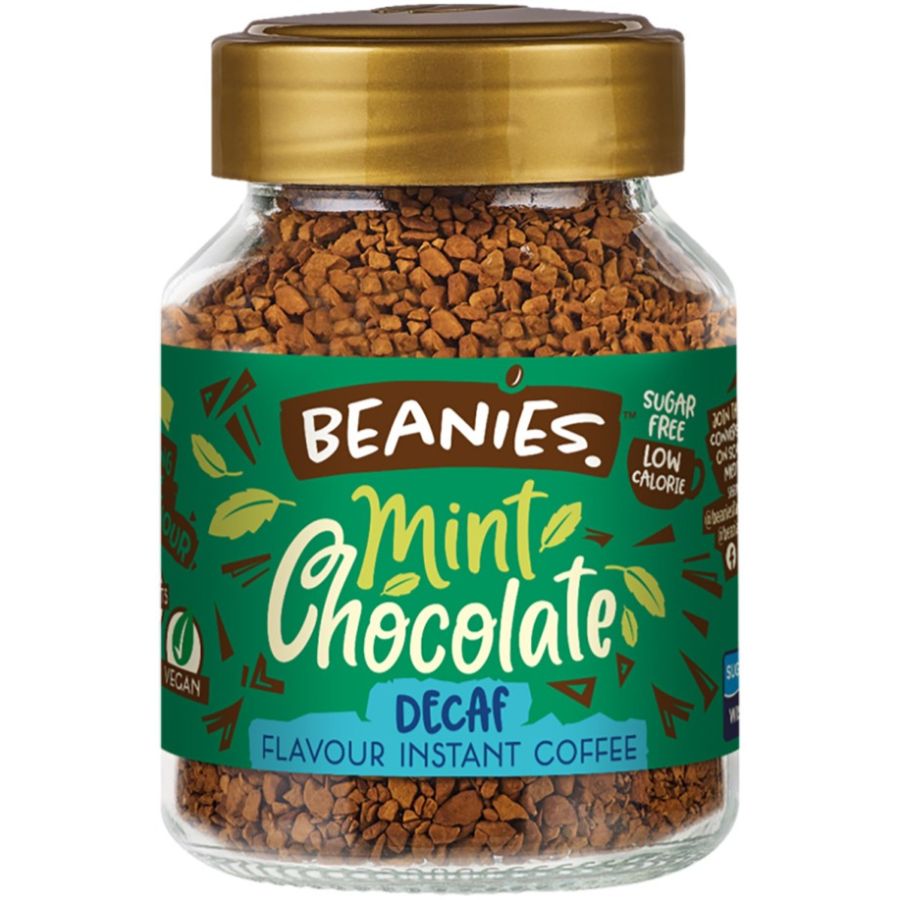 Beanies Decaf Mint Chocolate koffeinfritt smaksatt snabbkaffe 50 g