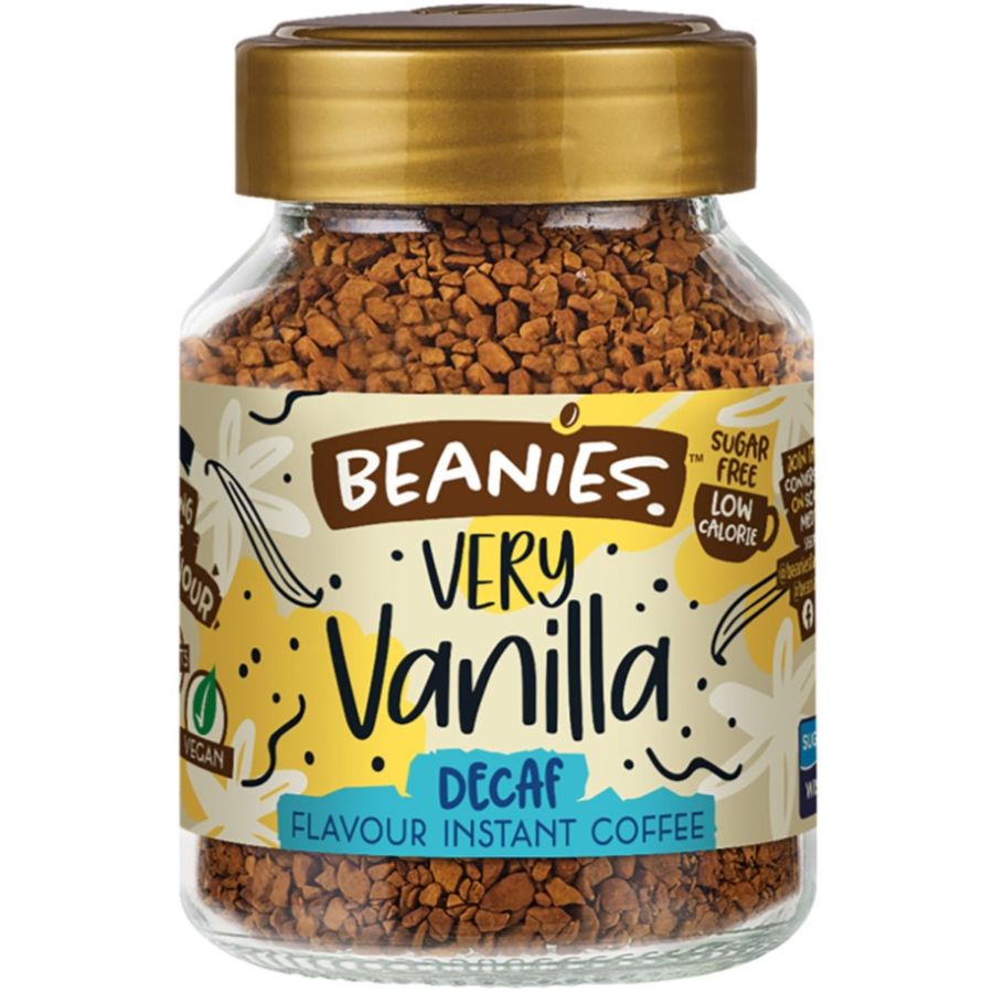 Beanies Very Vanilla koffeinfritt smaksatt snabbkaffe 50 g