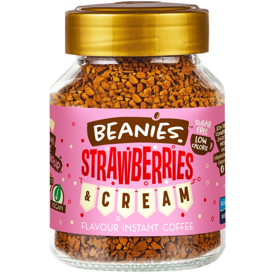 Beanies Strawberries & Cream Flavoured Instant Coffee 50 g