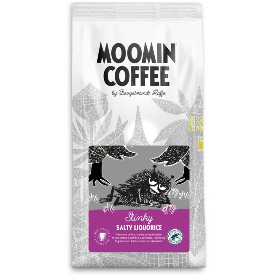 Bergstrands Moomin Stinky Salty Liquorice smaksatt kaffe 250 g malet