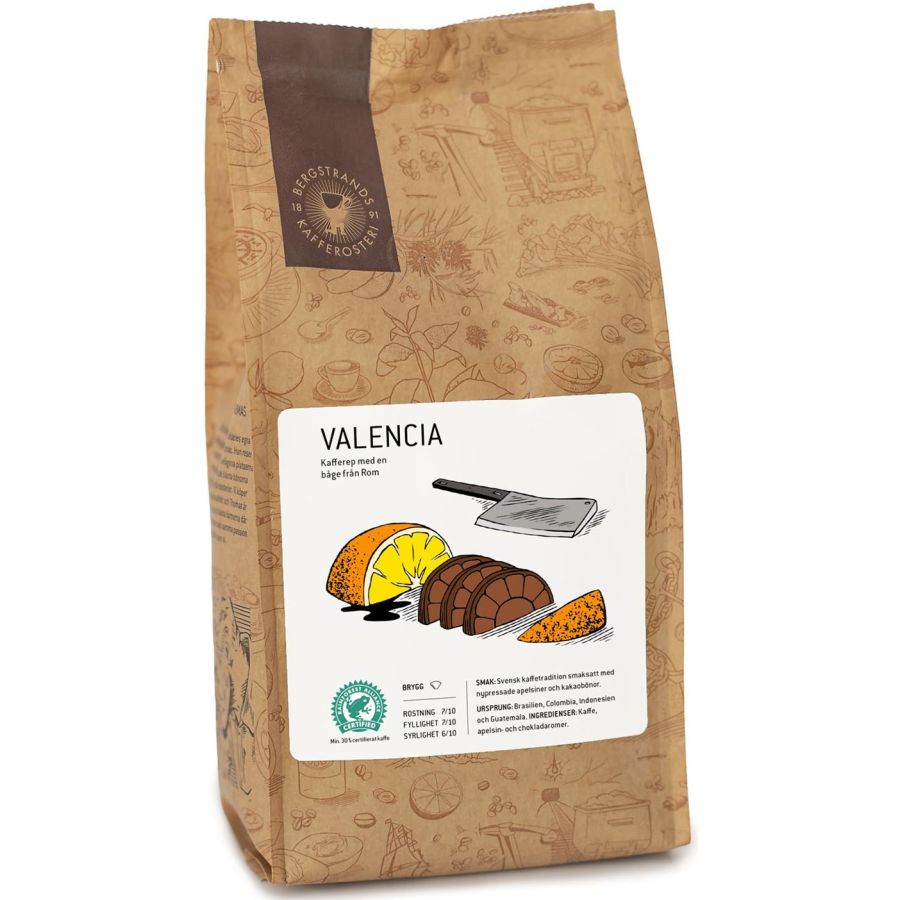 Bergstrands Valencia smaksatt kaffe 250 g malet