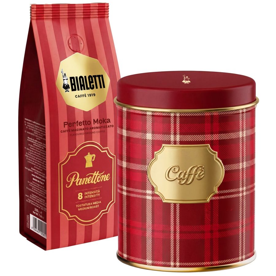 Bialetti Perfetto Moka Panettone smaksatt malet kaffe 200 g burk