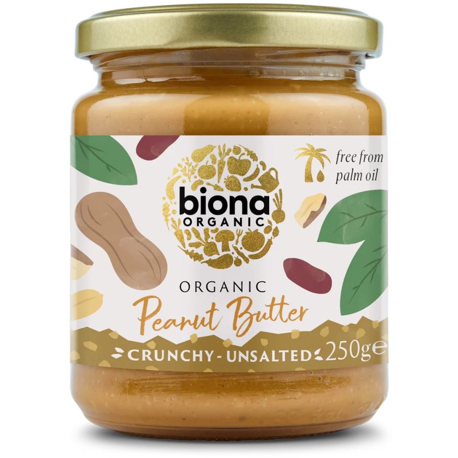 Biona Peanut Butter Crunchy osaltat jordnötssmör 250 g