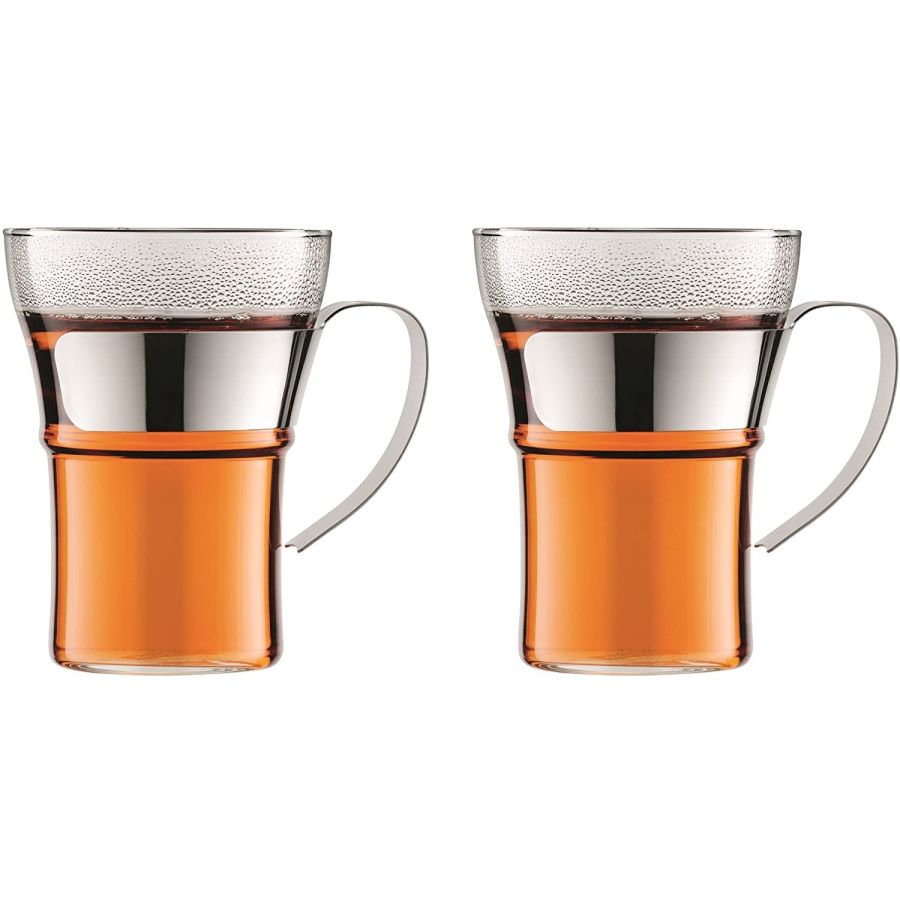 Bodum Assam glasmugg med stålhandtag 350 ml, 2 st