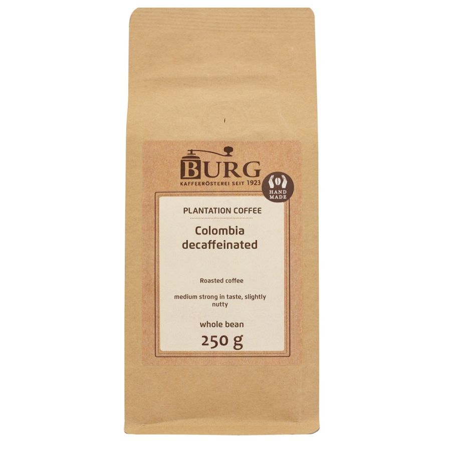 Burg Colombia Excelso koffeinfritt kaffe 250 g kaffebönor