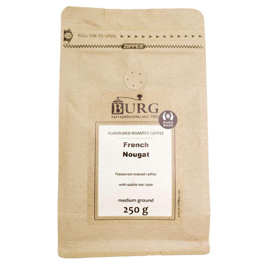 Burg smaksatt kaffe, fransk nougat 250 g malet