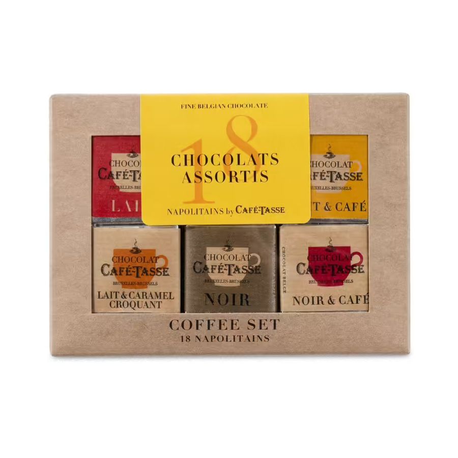 Café-Tasse Neapolitans 18 Assorted Chocolate Squares, 90 g