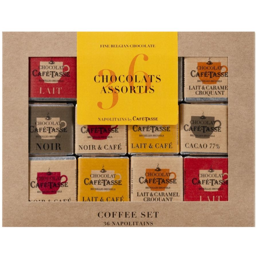Café-Tasse Neapolitans 36 Assorted Chocolate Squares, 180 g