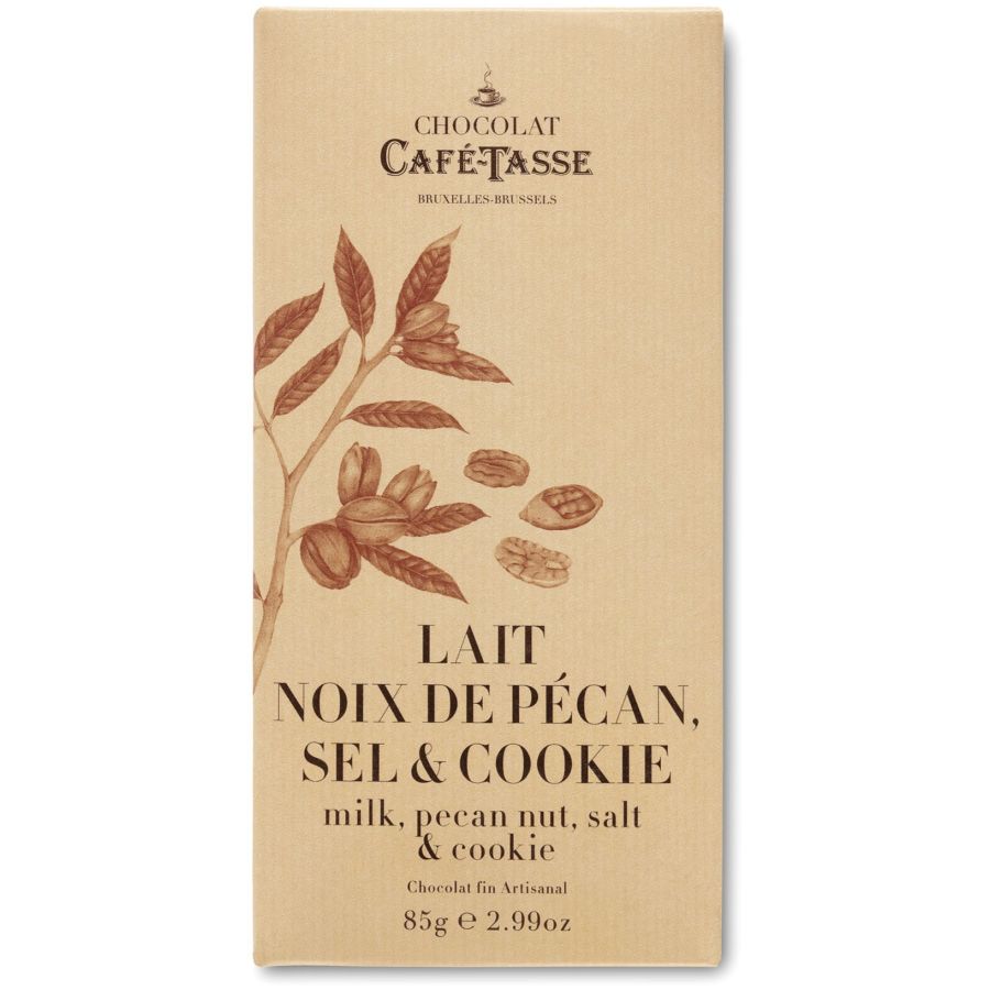 Café-Tasse Mjölkchoklad & pecannöt, havssalt och cookiebitar 85 g