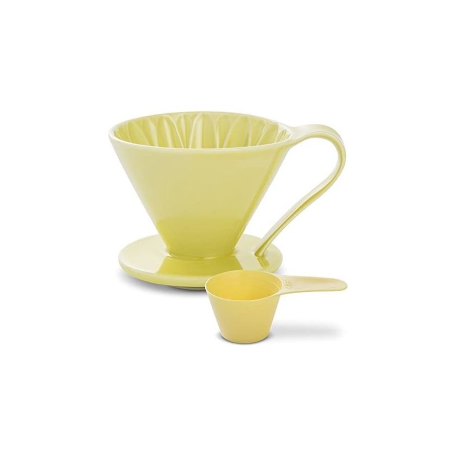 CAFEC Arita Ware Flower Dripper 4 Cup, Yellow