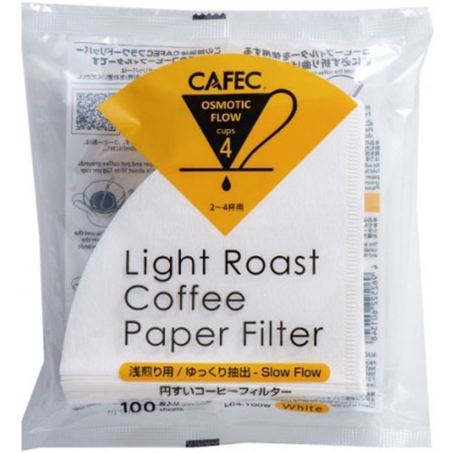 CAFEC Light Roast T-92 Coffee Paper Filter 4 Cup, 100 st
