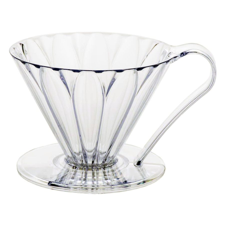 CAFEC Tritan Cone Shaped Flower Dripper -filterhållare 4 koppar, klar