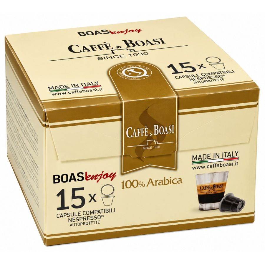 Caffè Boasi 100% Arabica Nespresso-Compatible Coffee Capsules 15 pcs
