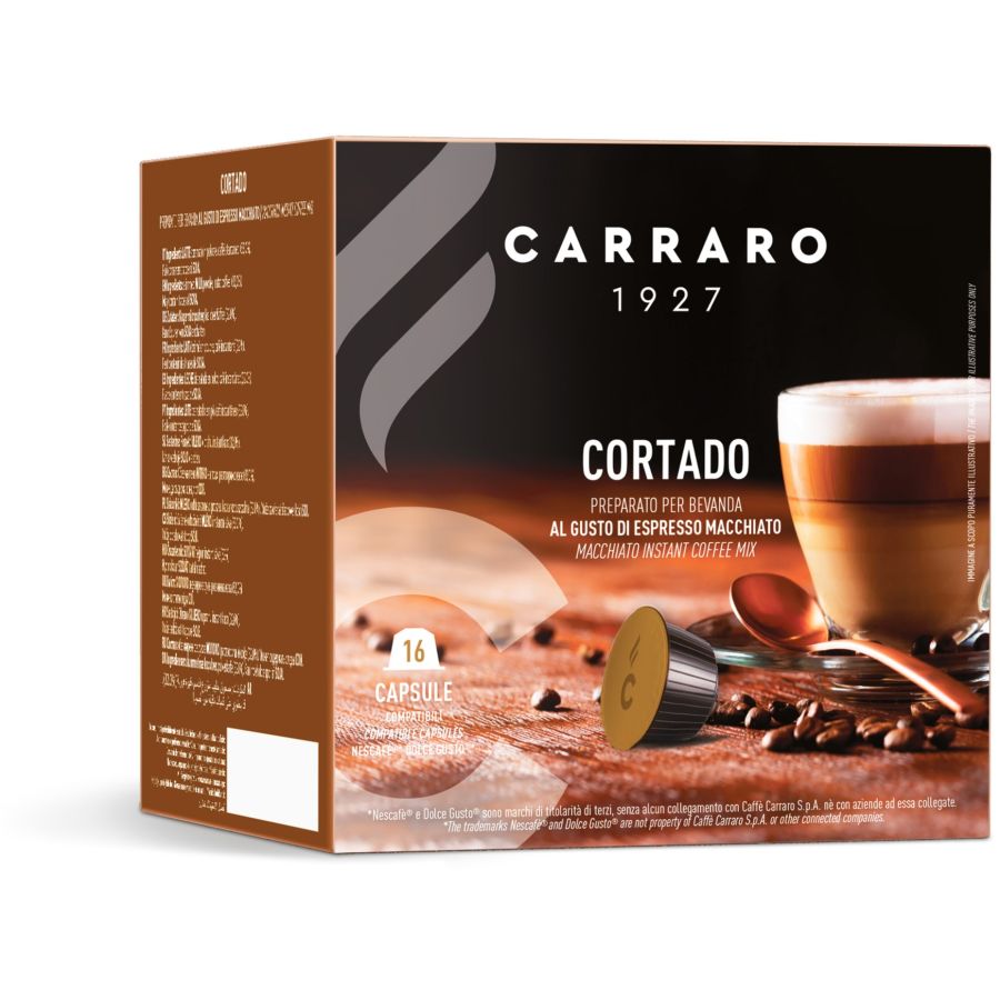 Carraro 1927 Cortado Dolce Gusto®-kompatibel kaffekapsel, 16 st.