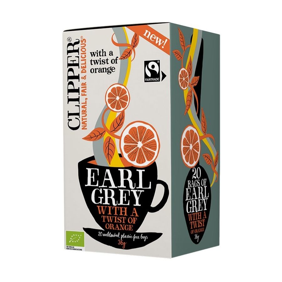 Clipper Organic Earl Grey With A Twist Of Orange, 20 tepåsar