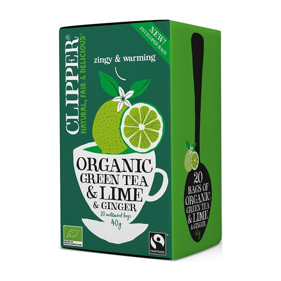 Clipper Organic Green Tea & Lime & Ginger 20 tepåsar