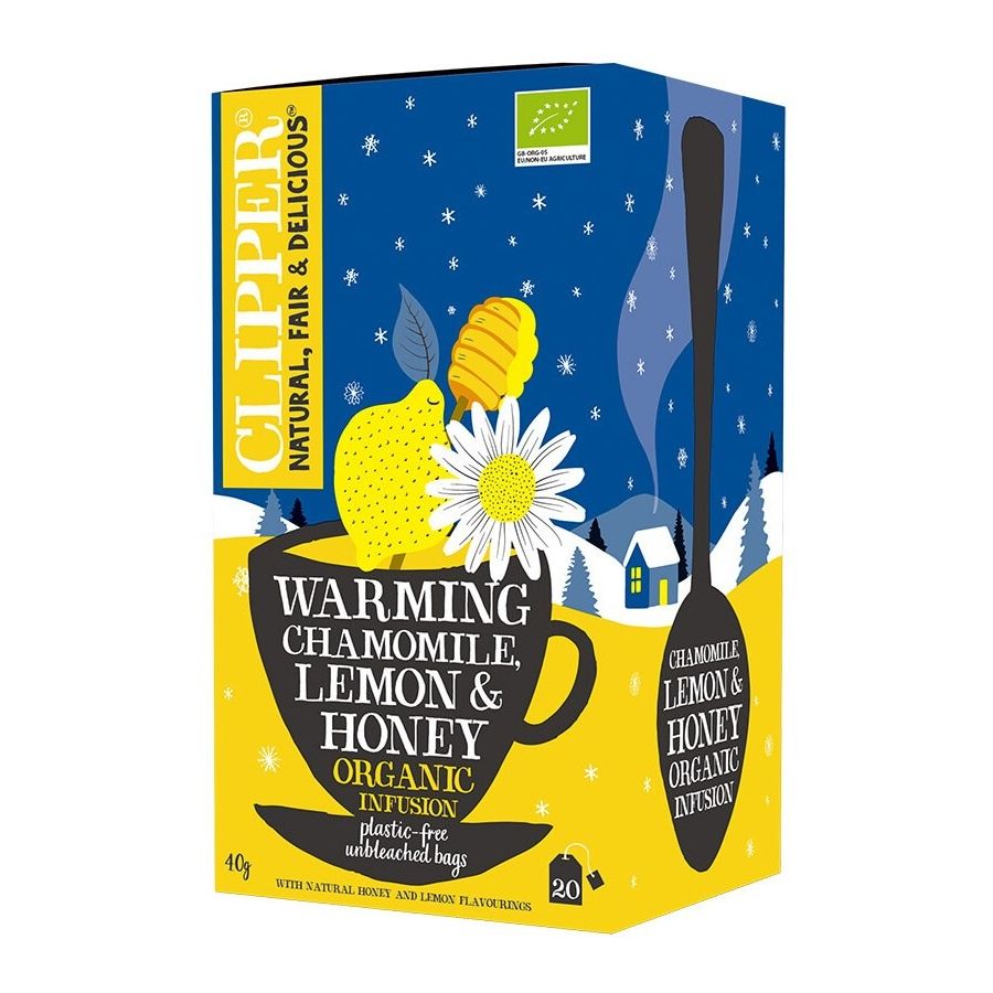 Clipper Organic Warming Chamomile, Lemon & Honey Infusion, 20 Tea Bags