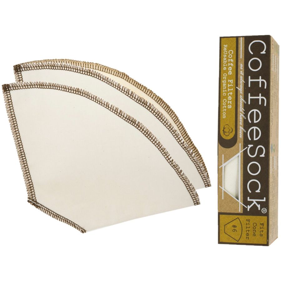 CoffeeSock Drip #6 Cone Coffee Filters, 2 pcs