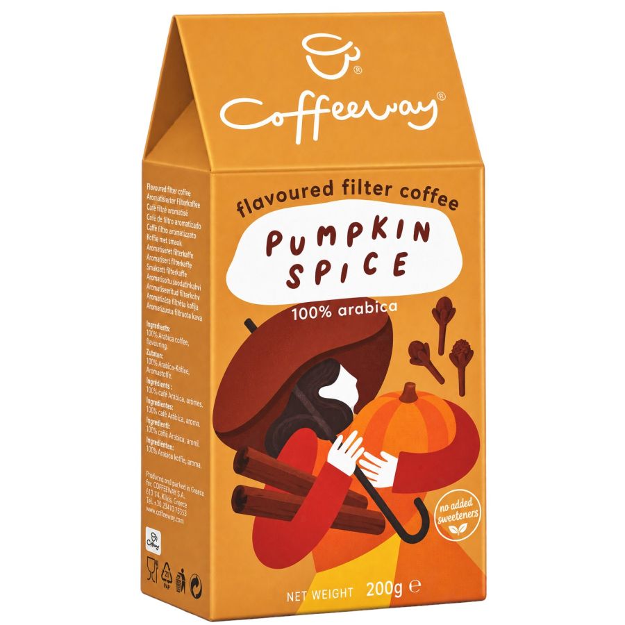 Coffeeway Pumpkin Spice smaksatt malet kaffe 200 g