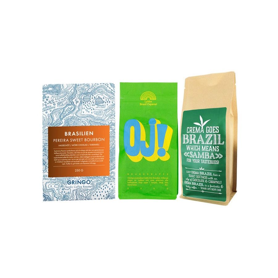 Mikrorosteri Brasilien-kaffe mixpaket 3 x 250 g kaffebönor