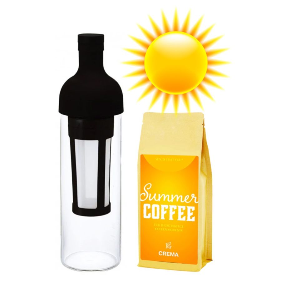 Crema Summer Coffee 250 g + Hario Filter-In Cold Brew kaffeflaska 650 mll
