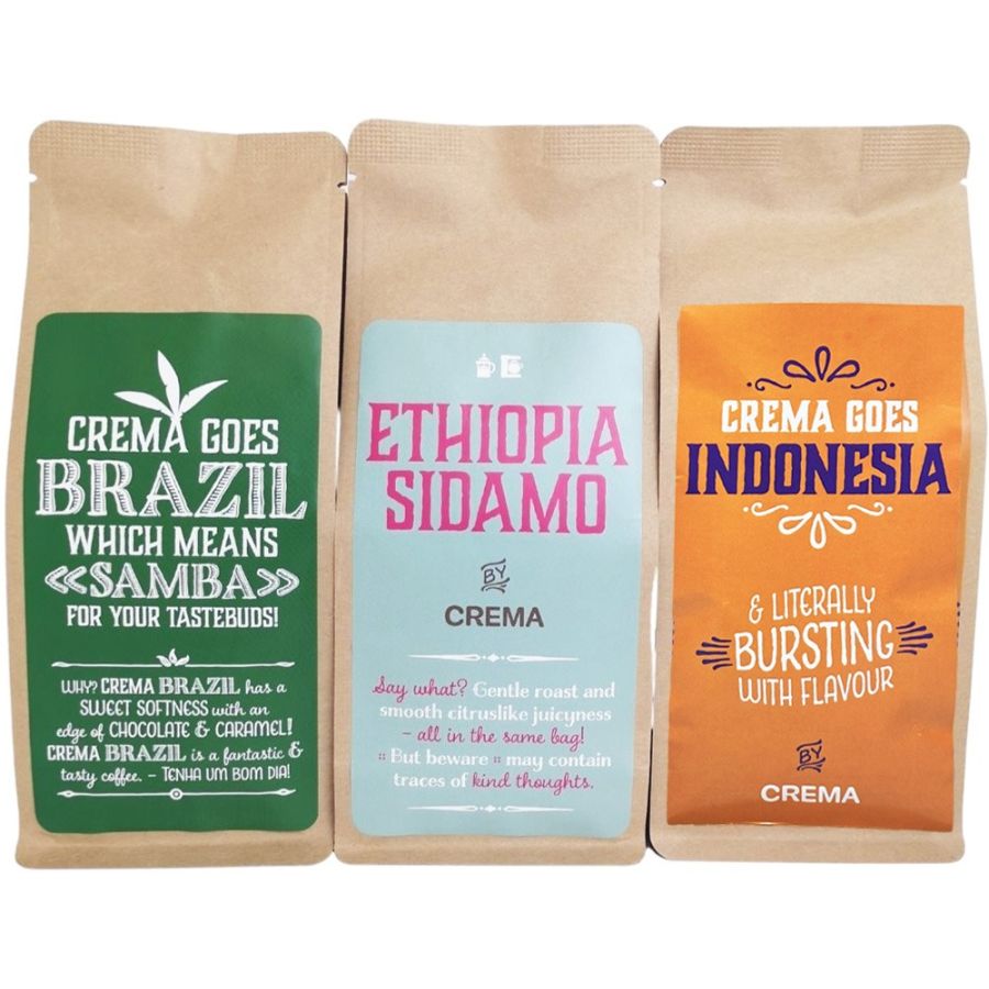 Crema Tasting Pack Bryggkaffe I - 3 x 250 g