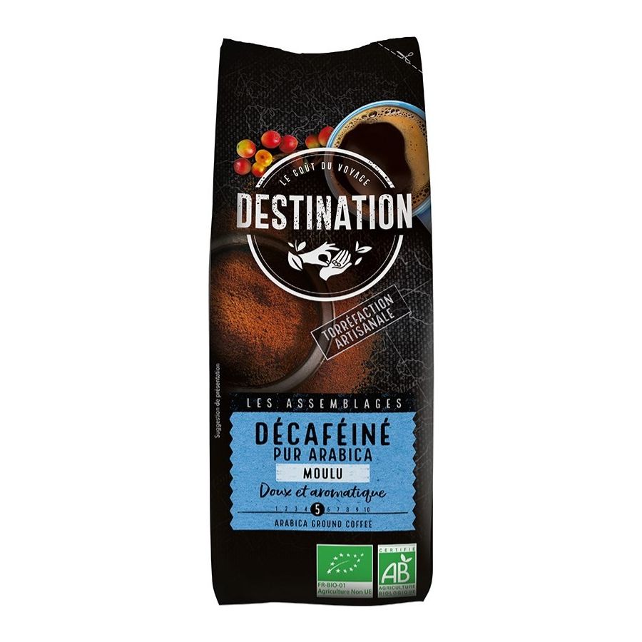 Destination Organic Décaféiné koffeinfritt bryggmalet kaffe 250 g