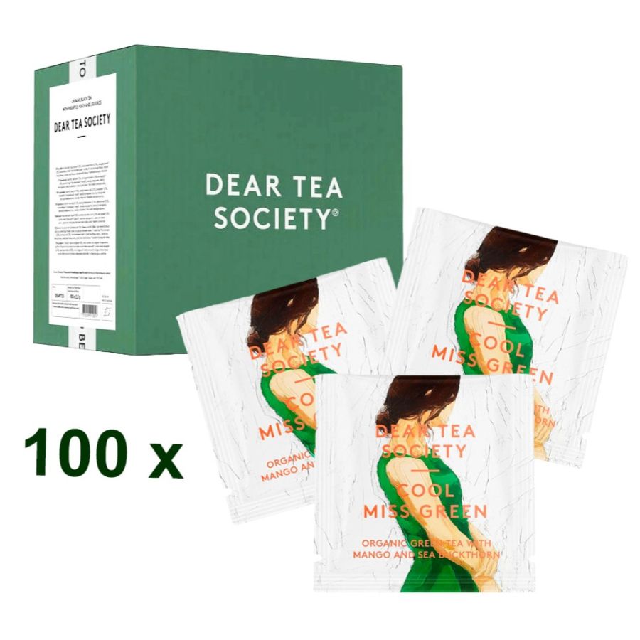 Dear Tea Society Cool Miss Green ekologiskt grönt te, 100 tepåsar