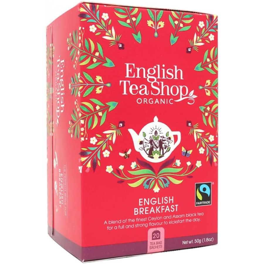 English Tea Shop Organic Black Tea English Breakfast, 20 tepåsar