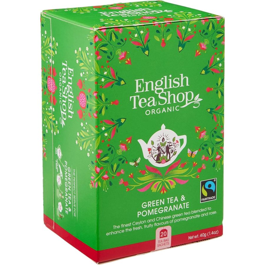 English Tea Shop Organic Green Tea & Pomegranate, 20 tepåsar