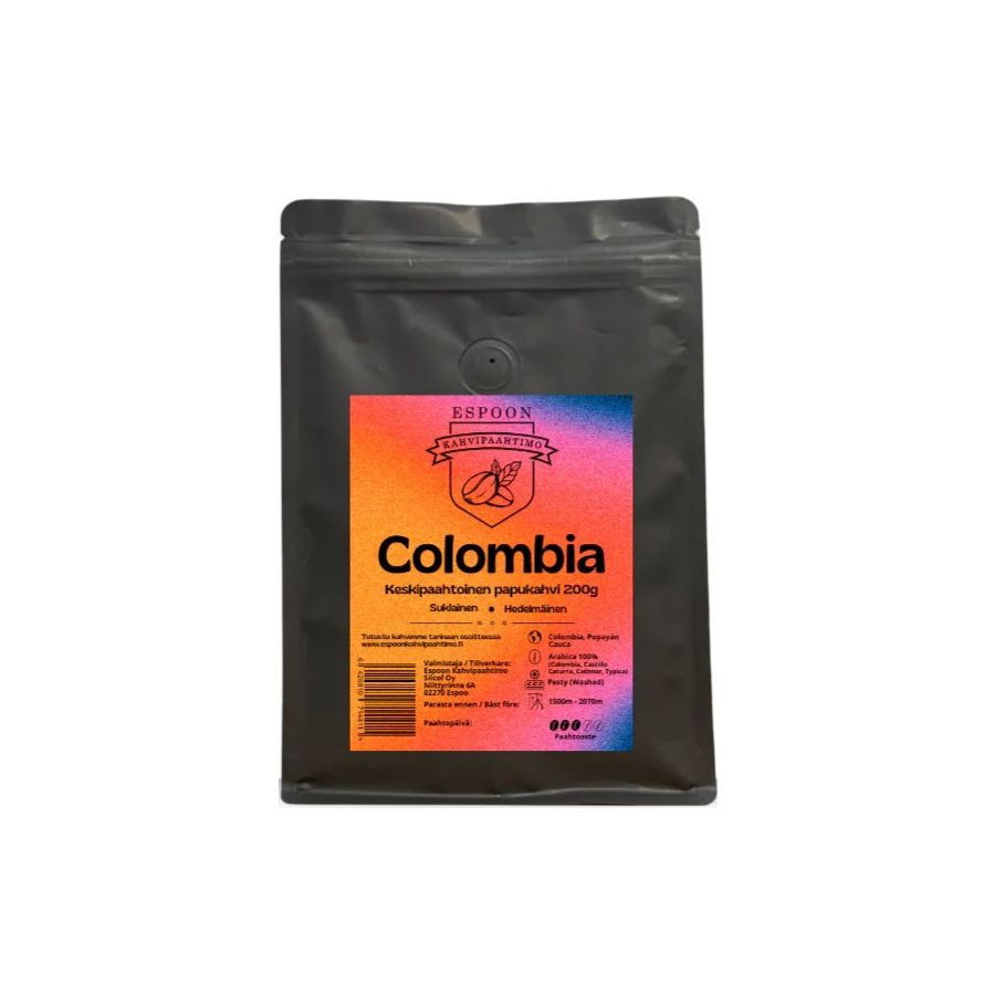 Espoon Kahvipaahtimo Colombia mellanrost 200 g kaffebönor