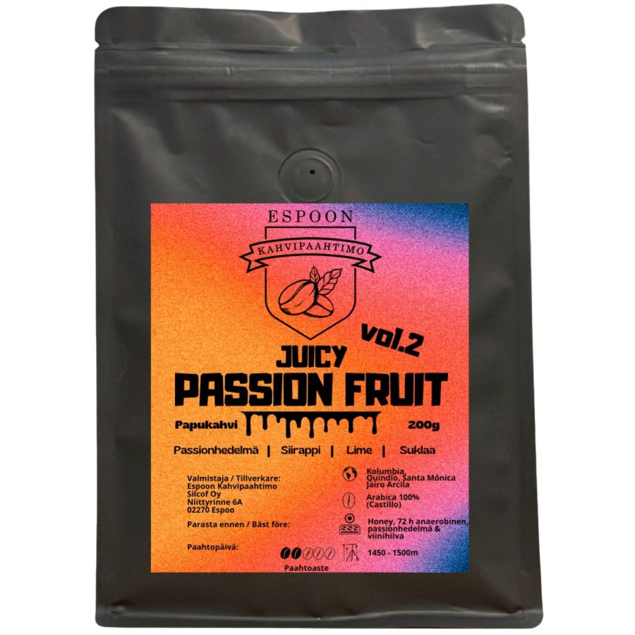 Espoon Kahvipaahtimo Juicy Passion Fruit 200 g kaffebönor