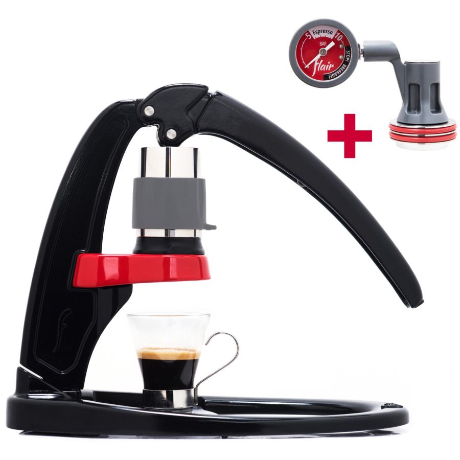 Flair Classic espressobryggare + Pressure Gauge Kit -tryckmätare