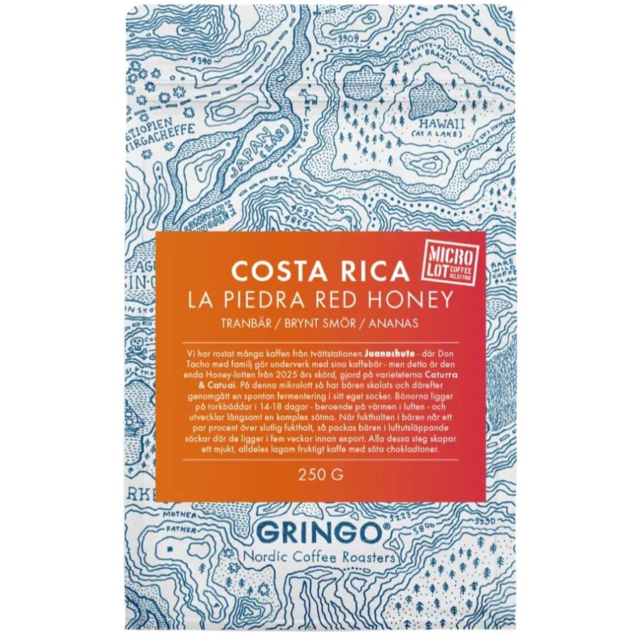 Gringo Nordic Costa Rica La Piedra Red Honey 250 g kaffebönor