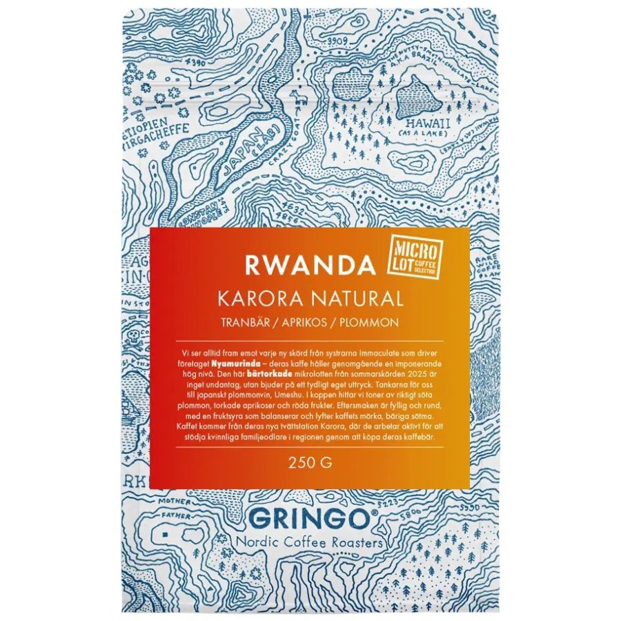 Gringo Nordic Rwanda Karora Natural 250 g kaffebönor