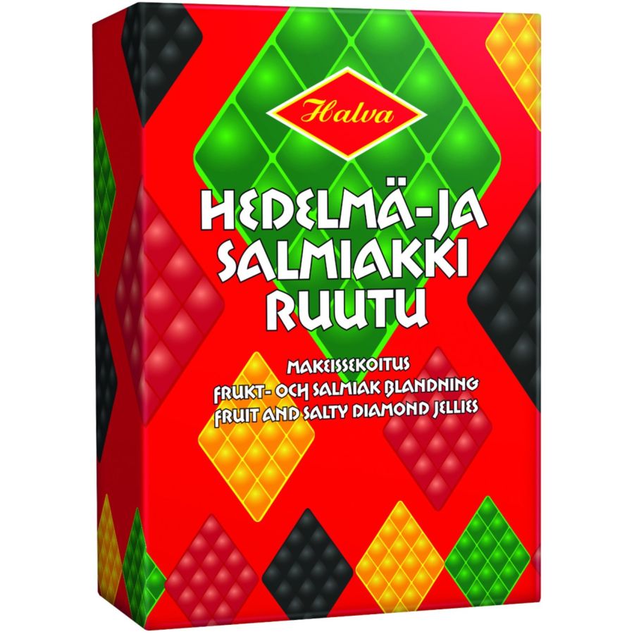 Halva Frukt- och Salmiakrutor, ask 240 g