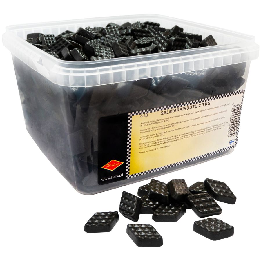 Halva Halva Salmiakrutor, låda 2 kg