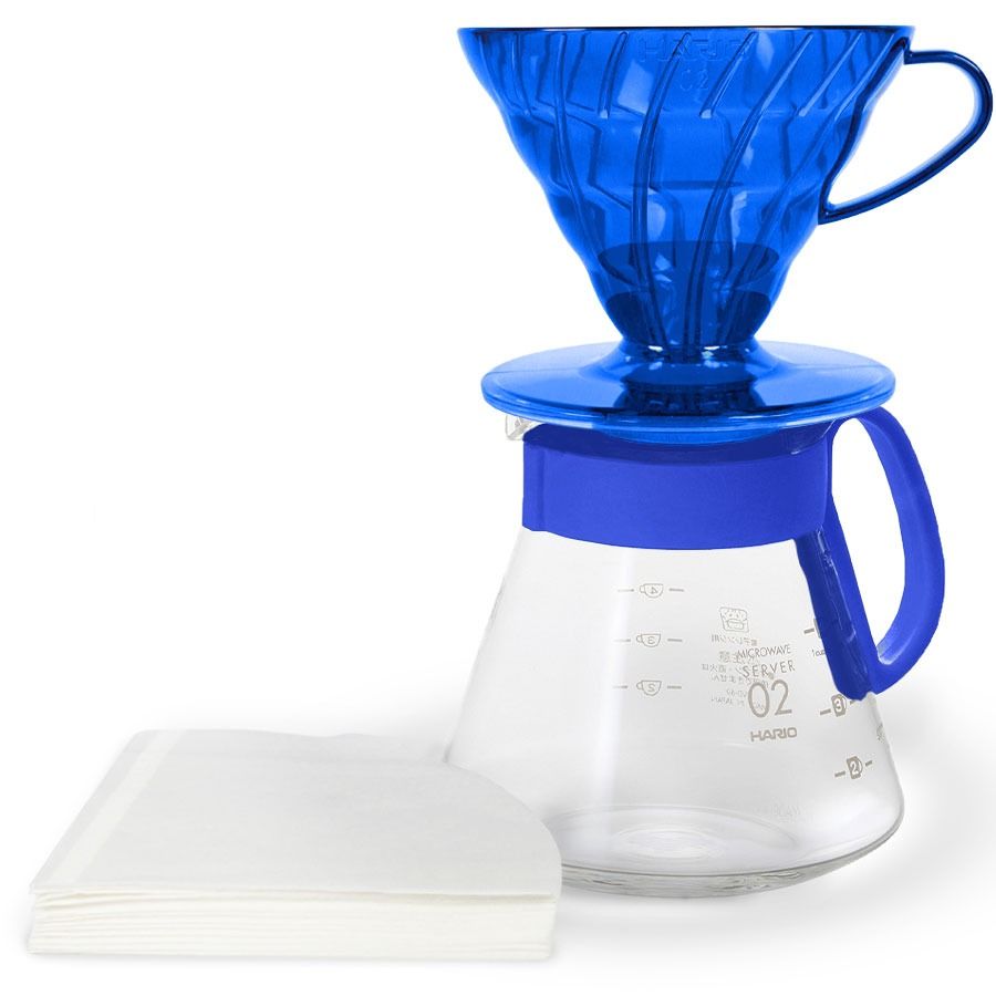 Hario V60 Dripper & Server Set Size 02, Ocean Blue
