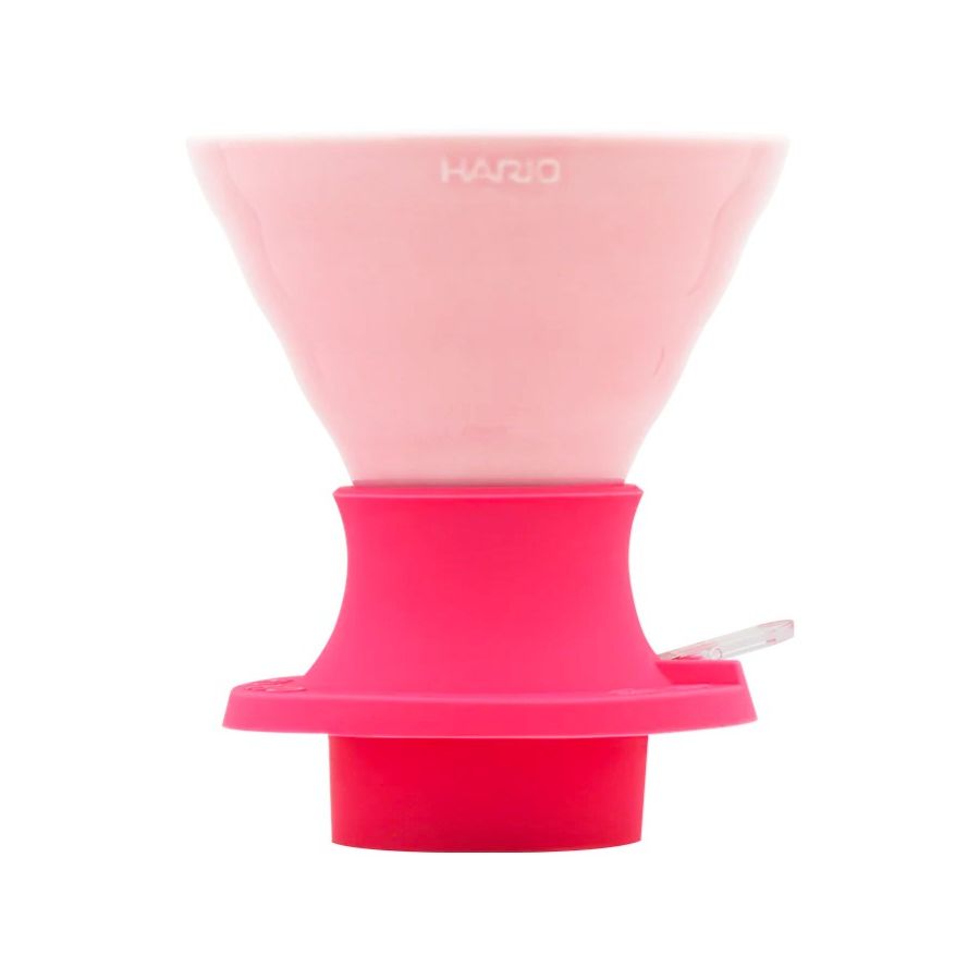 Hario V60 Immersion Dripper Switch Ceramic storlek 02 + filterpapper, Berry Pink