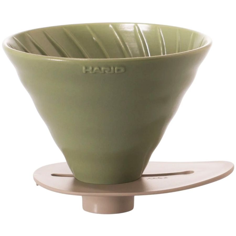 Hario V60 Switch & Match keramisk filterhållare storlek 03, oljegrön