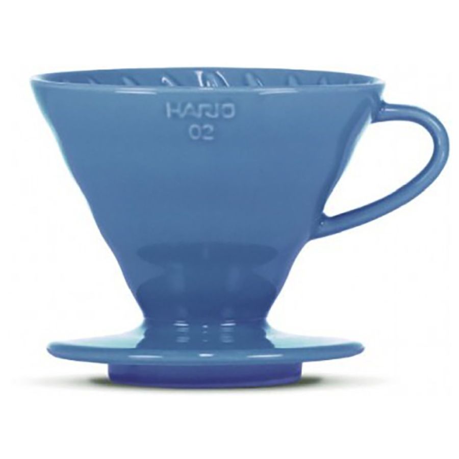 Hario V60 Dripper storlek 02 filterhållare i porslin, blåturkos