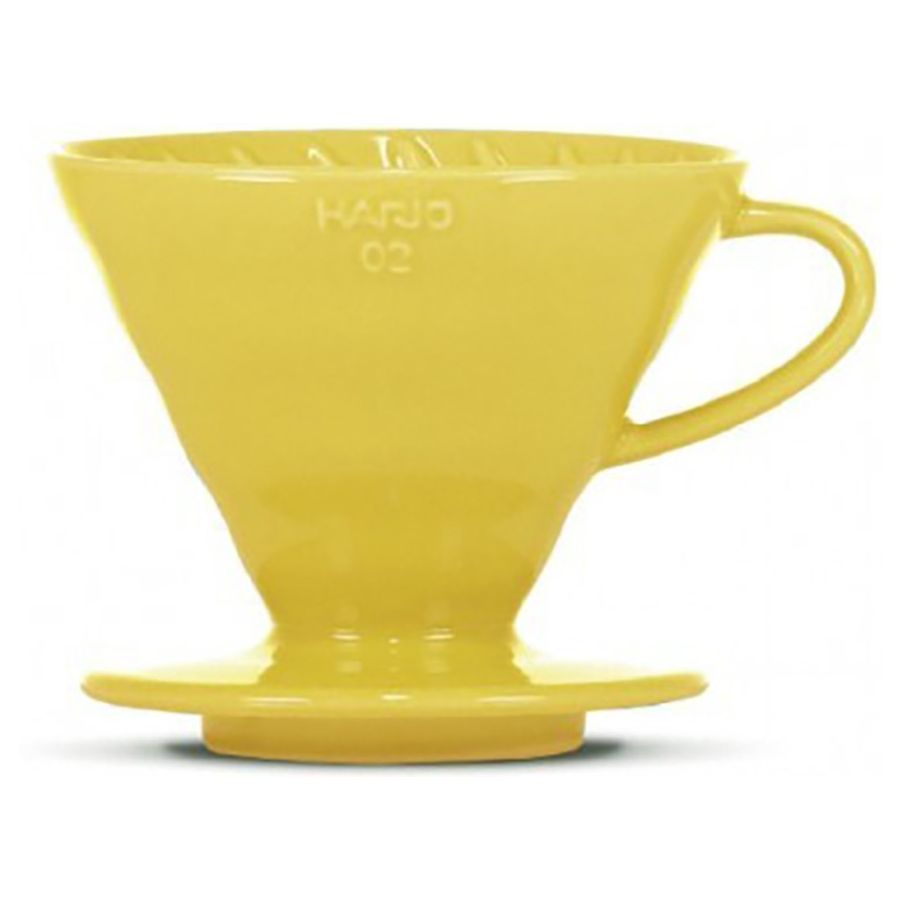 Hario V60 Dripper storlek 02 filterhållare i porslin, gul