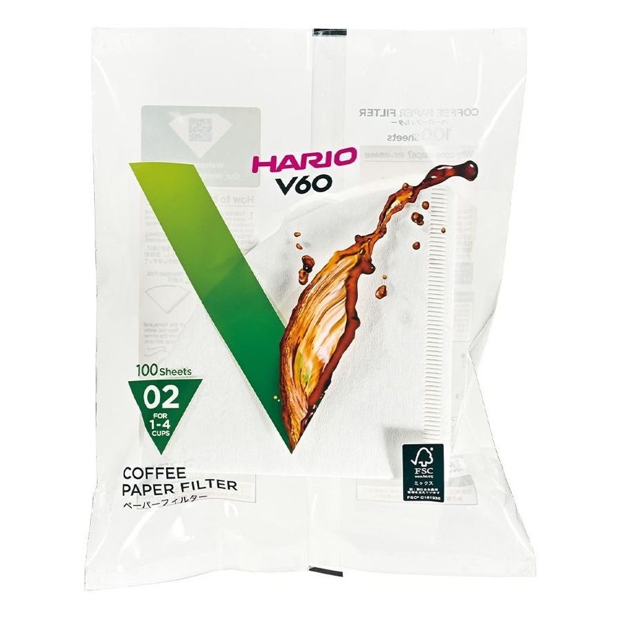 Hario V60 kaffefilter storlek 02, 100 st