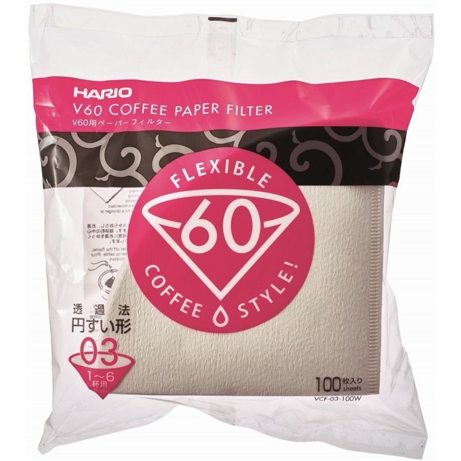 Hario V60 kaffefilter storlek 03, 100 st