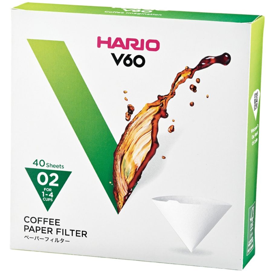 Hario V60 storlek 02 kaffefilter 40 st. i låda
