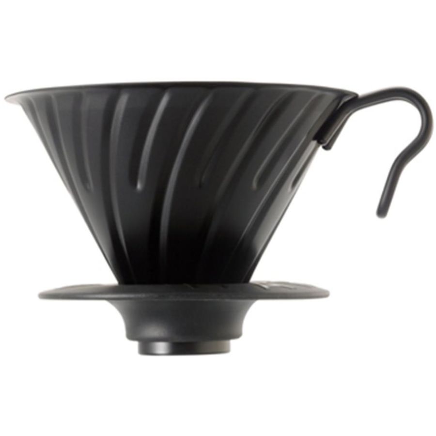 Hario V60 Steel Dripper storlek 02 filterhållare i stål med silikonbas, matt svart